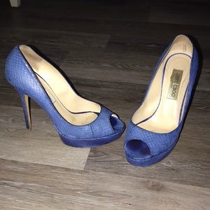 Jimmy Choo Snakeskin Blue Heels